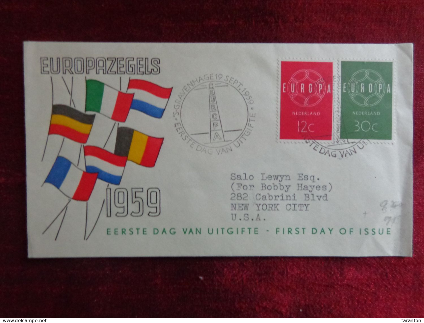 1959 - FDC - NEDERLAND, EUROPAZEGELS - Collections (sans Albums)
