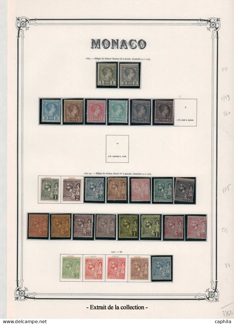 MONACO Lots & Collections * - Très Belle Collection 1885/1990, En Un Album Yvert Rouge, Complet à 99% (Poste + Pa.). Bel - Collections, Lots & Series