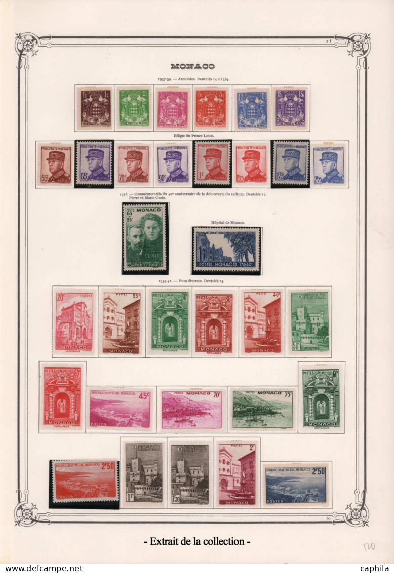 MONACO Lots & Collections * - Très belle collection 1885/1990, en un album Yvert rouge, complet à 99% (Poste + Pa.). Bel
