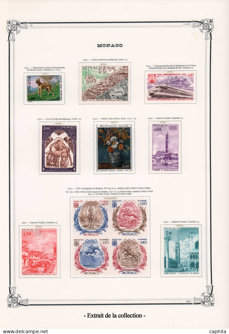 MONACO Lots & Collections * - Très belle collection 1885/1990, en un album Yvert rouge, complet à 99% (Poste + Pa.). Bel