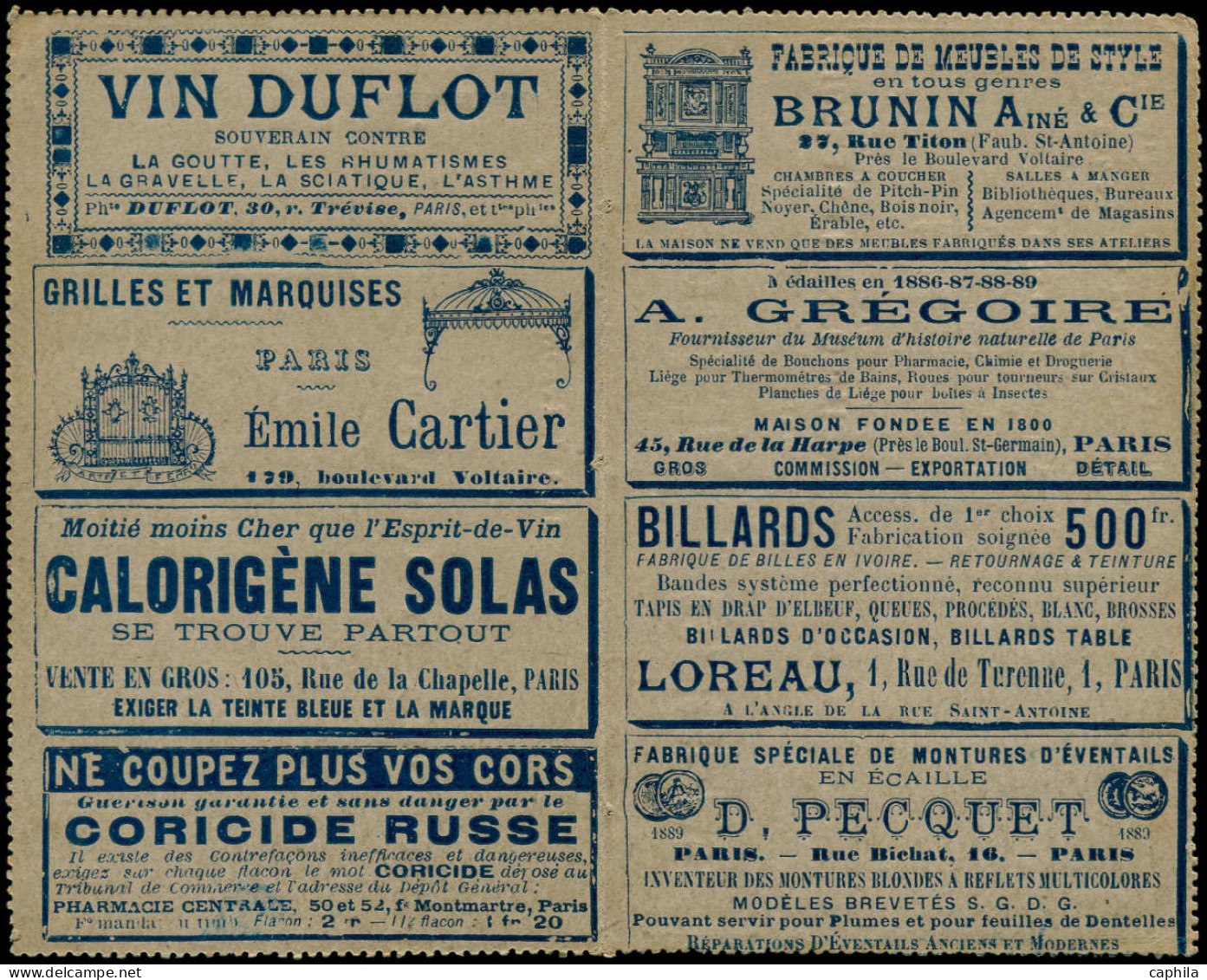 FRANCE Entiers Publicités Multiples O - Carte Lettre Annonces, "La Missive S. 348", 15c. Sage Bleu (sans Livret), Public - Enveloppes Types Et TSC (avant 1995)