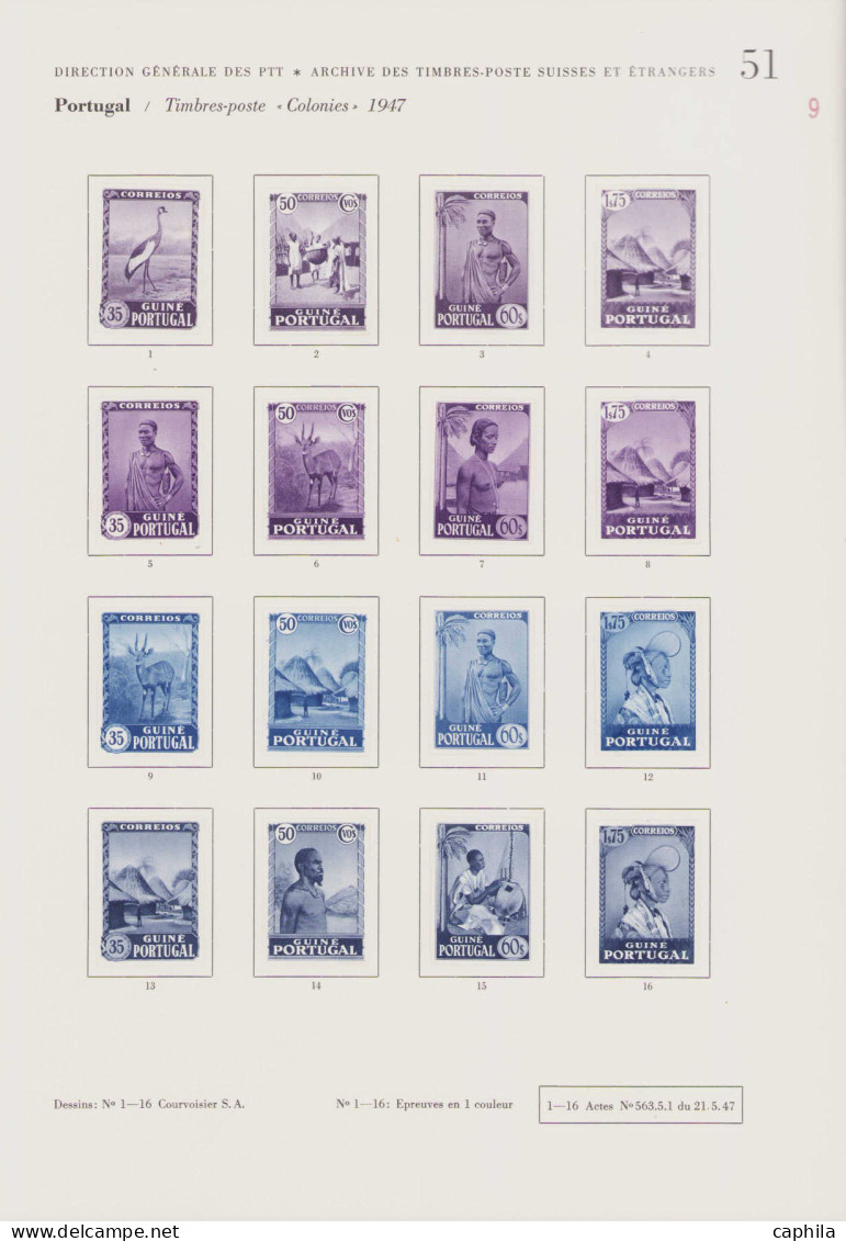 GUINEE PORTUGAISE Poste ESS - 258/70, exceptionnel album officiel des archives Courvoisier contenant 144 timbres non den