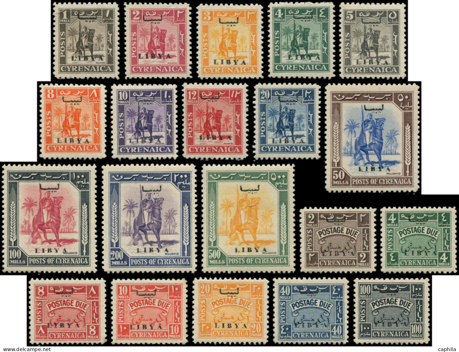 LIBYE Poste ** - 93/105 + Taxe 41/47, Complet 20 Valeurs: Série Courante 1952 - Cote: 970 - Libyen