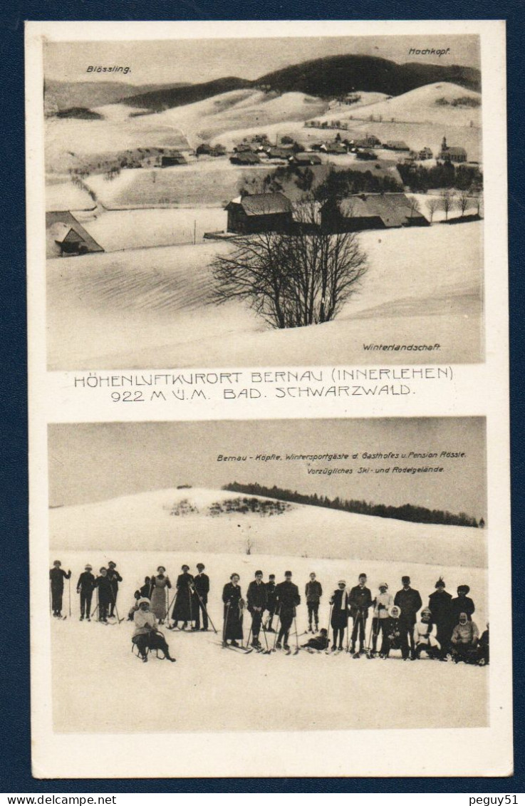 Höhenluftkurort Bernau ( 922 M). Winterlandschaft (Blössling, Hochkopf). Wintersportgäste Des Gasthofes Rössle. - Waldshut-Tiengen