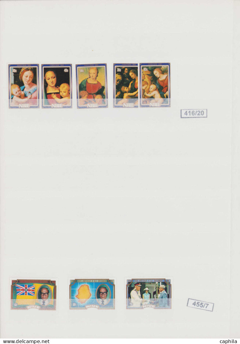 NIUE Non Dentelés LOT - Collection spécialisée de 173 timbres + 1 bloc, non dentelés (Archives Fournier tirage 100/150) 