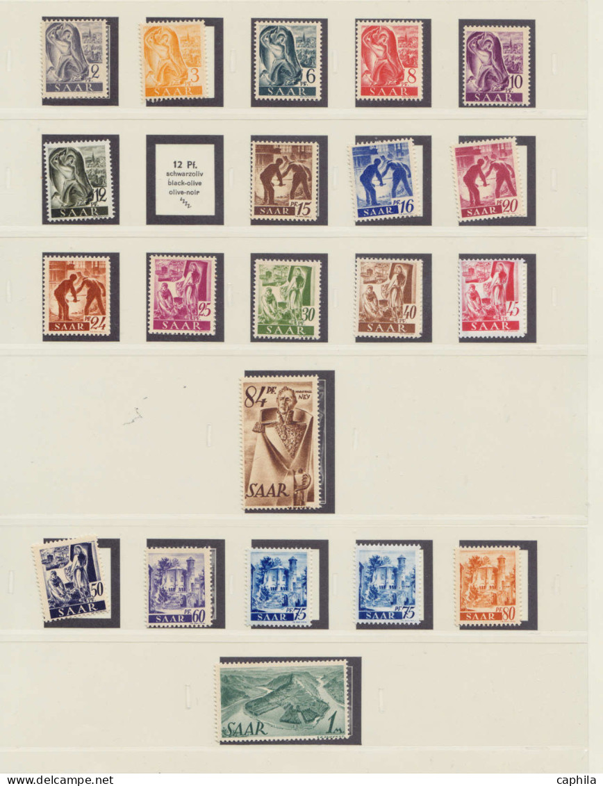 SARRE Lots & Collections ** - 1947/1959, Collection Sarre Moderne Complète Yvert 196/430 (sauf 216A/28A+ Pa. 9/13 + Bf 1 - Collections, Lots & Series