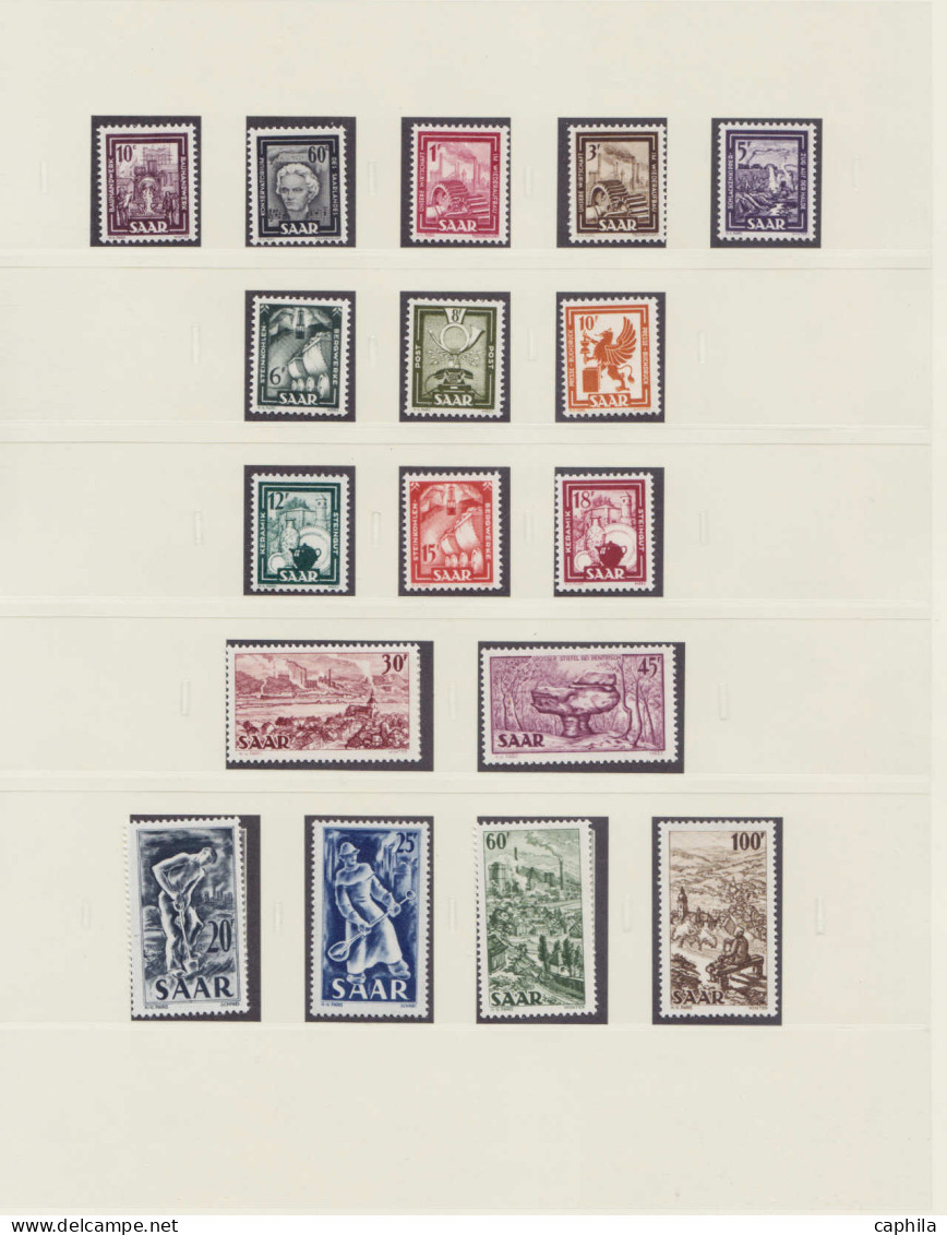 SARRE Lots & Collections ** - 1947/1959, collection Sarre moderne complète Yvert 196/430 (sauf 216A/28A+ Pa. 9/13 + Bf 1