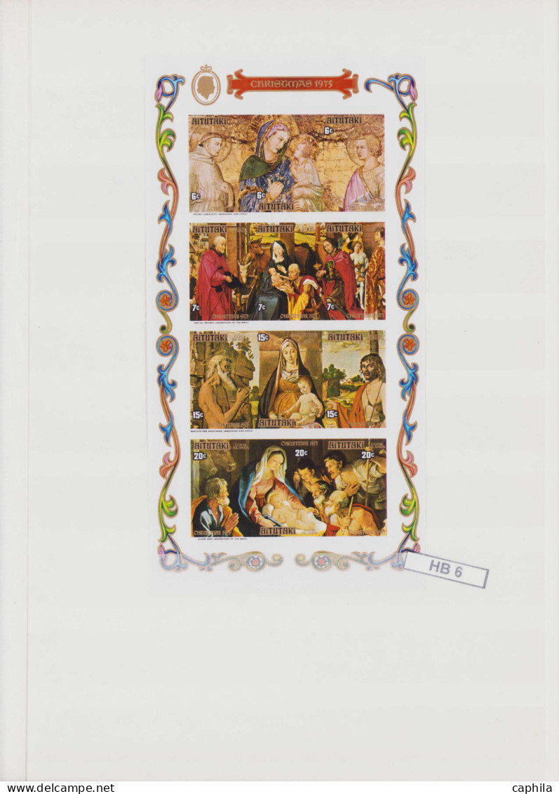 AITUTAKI Non Dentelés LOT - Collection spécialisée de 299 timbres + 26 feuillets tous non dentelés (archives Fournier ti