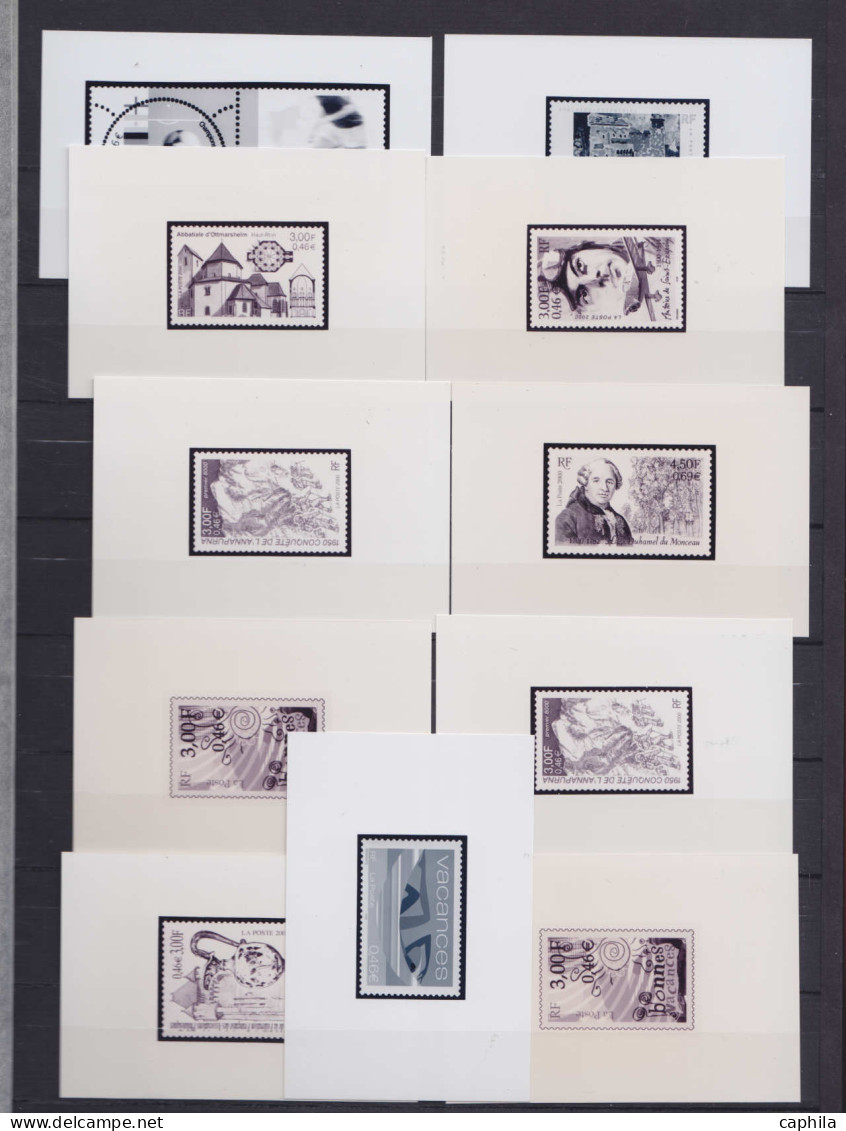 FRANCE Epreuves d'Artiste LOT - Collection de 284 essais-photo (adoptés), période 1969/2002, nombreux thèmes, en un albu