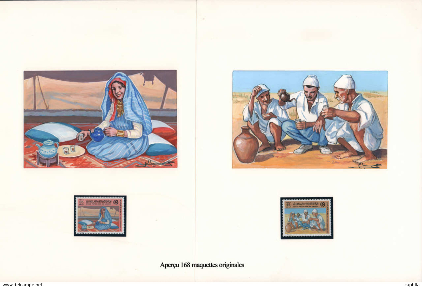 LIBYE Epreuves d'Artiste MAQ - Exceptionnelle collection de 168 maquettes originales, nombreux thématiques: Chevaux, fru