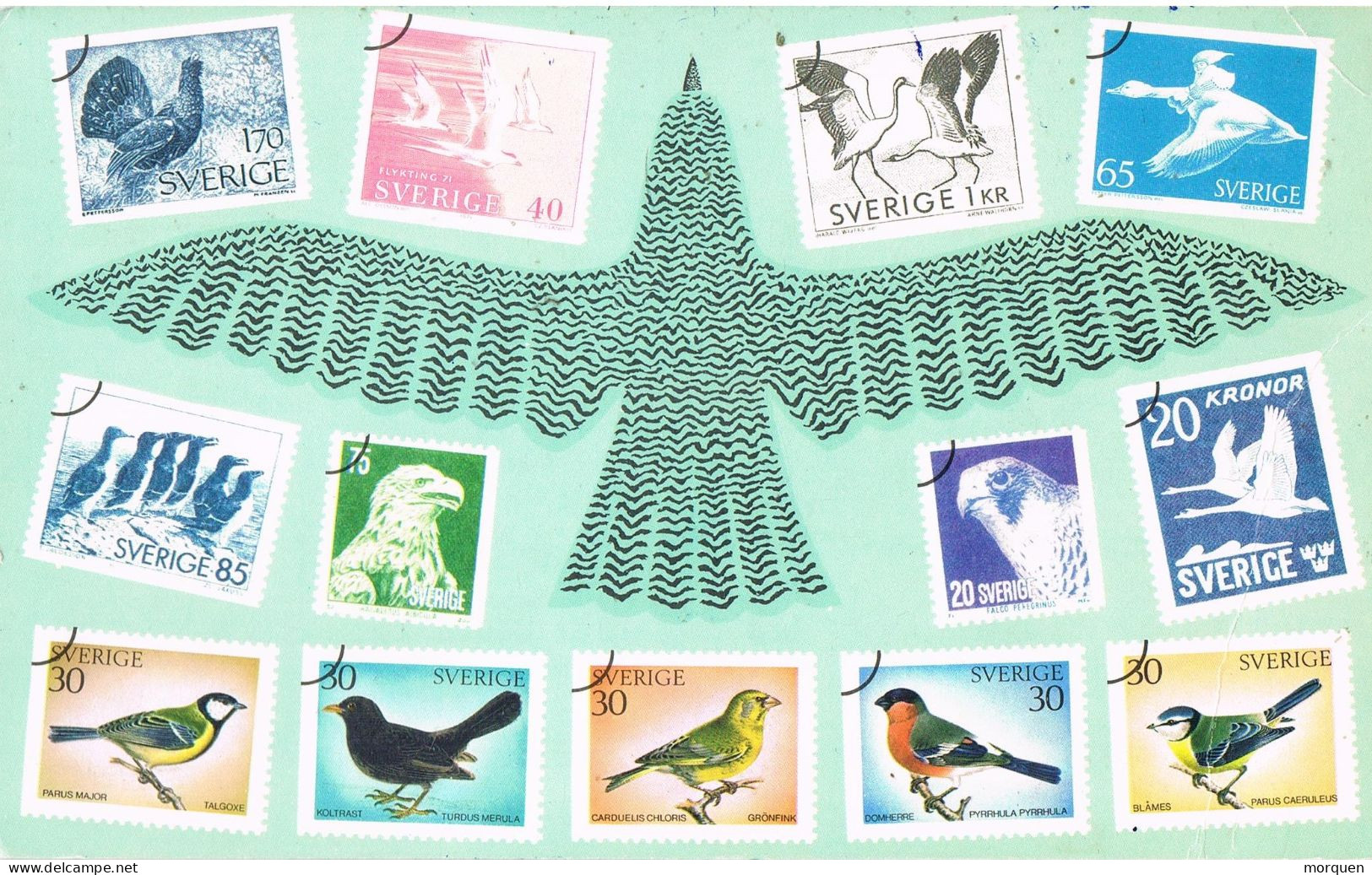 54712. Postal GENEVE (Suisse) 1978. Sellos De Suecia Tematica Aves, Birds - Cartas & Documentos