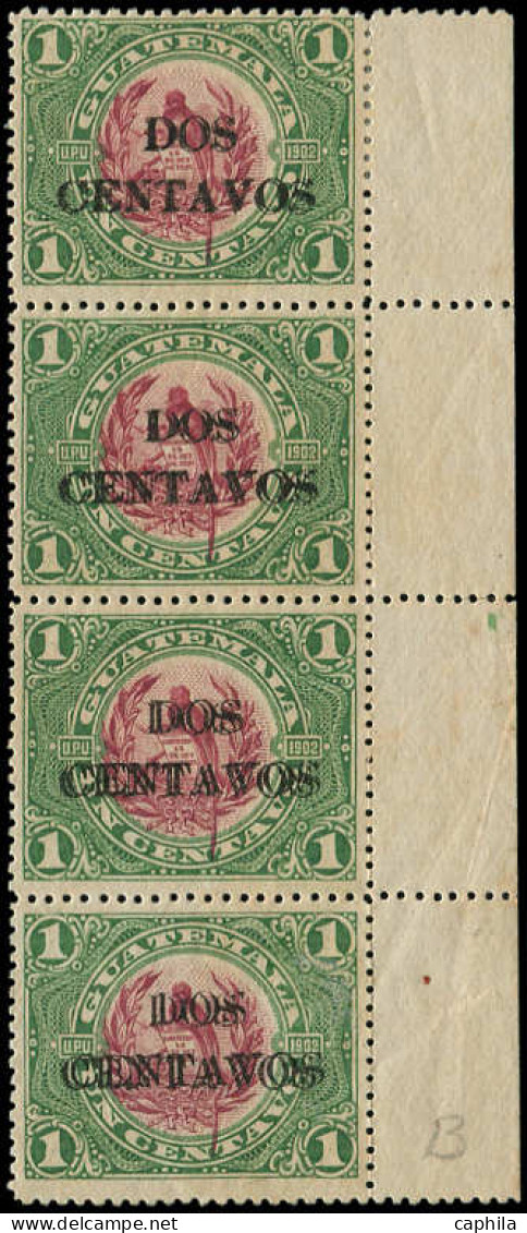 GUATEMALA Poste ** - 156, Bande  4, Bdf, Double Surcharge: 2c/1c. Quetzal (Michel 147 DD) - Guatemala