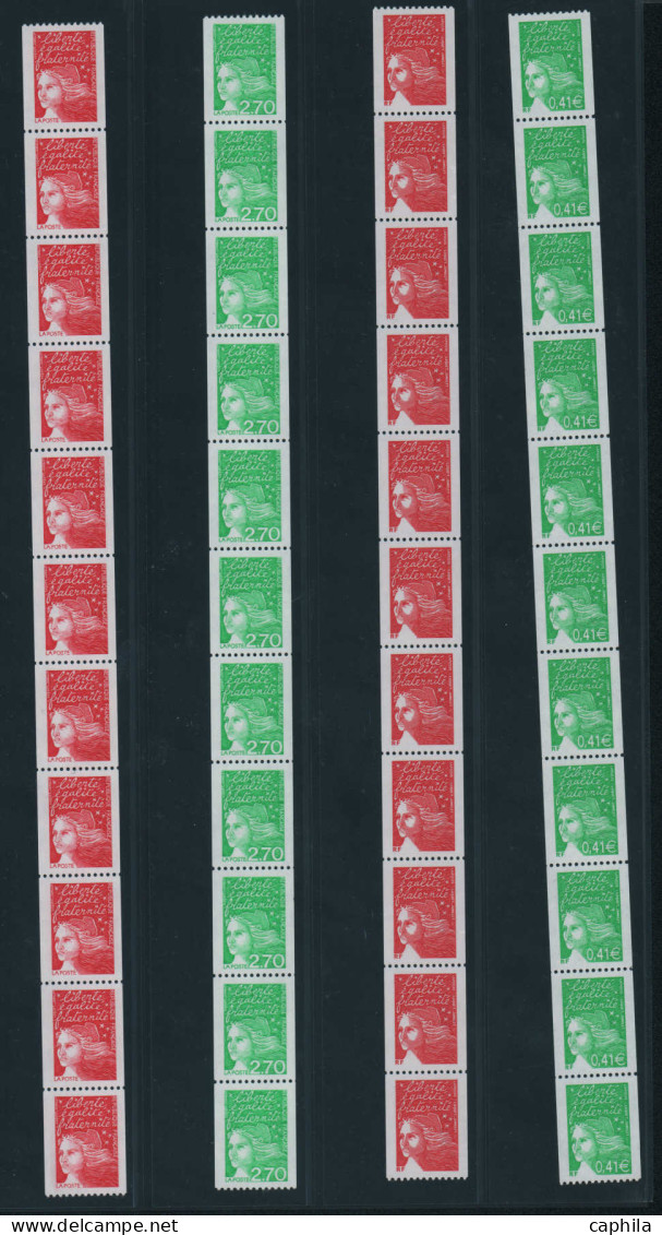 FRANCE Roulettes LOT - Petite collection de bandes de 11 entre les numéros 56/104, quelques doubles, belle qualité - Cot