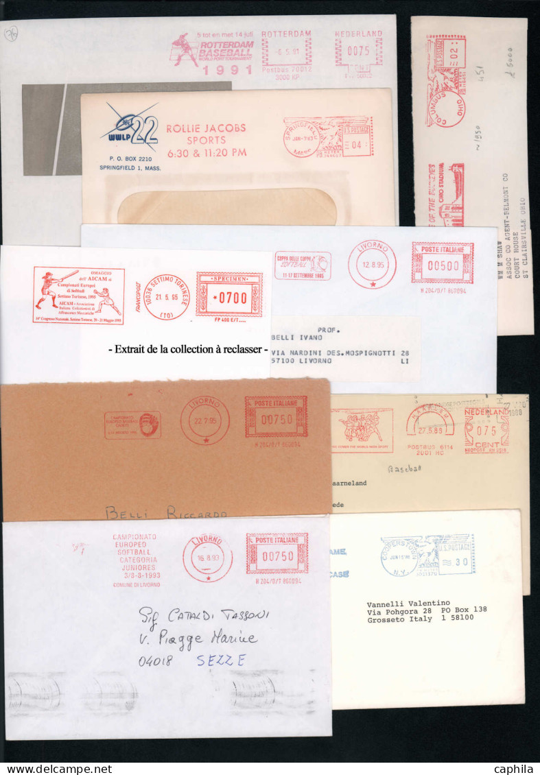 Baseball & Cricket Poste EMA - Un album contenant plus de 200 enveloppes ou fragments avec EMA du monde entier (1941/200