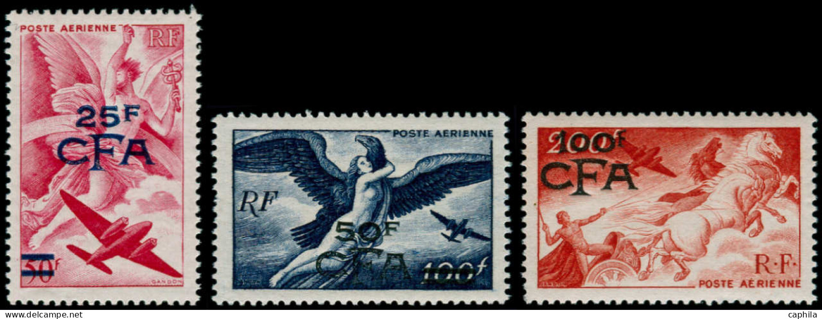 REUNION Poste Aérienne * - 46/48, Essai De Surcharge (couleur Ou Forme): Mythologie (Maury) - Cote: 650 - Airmail