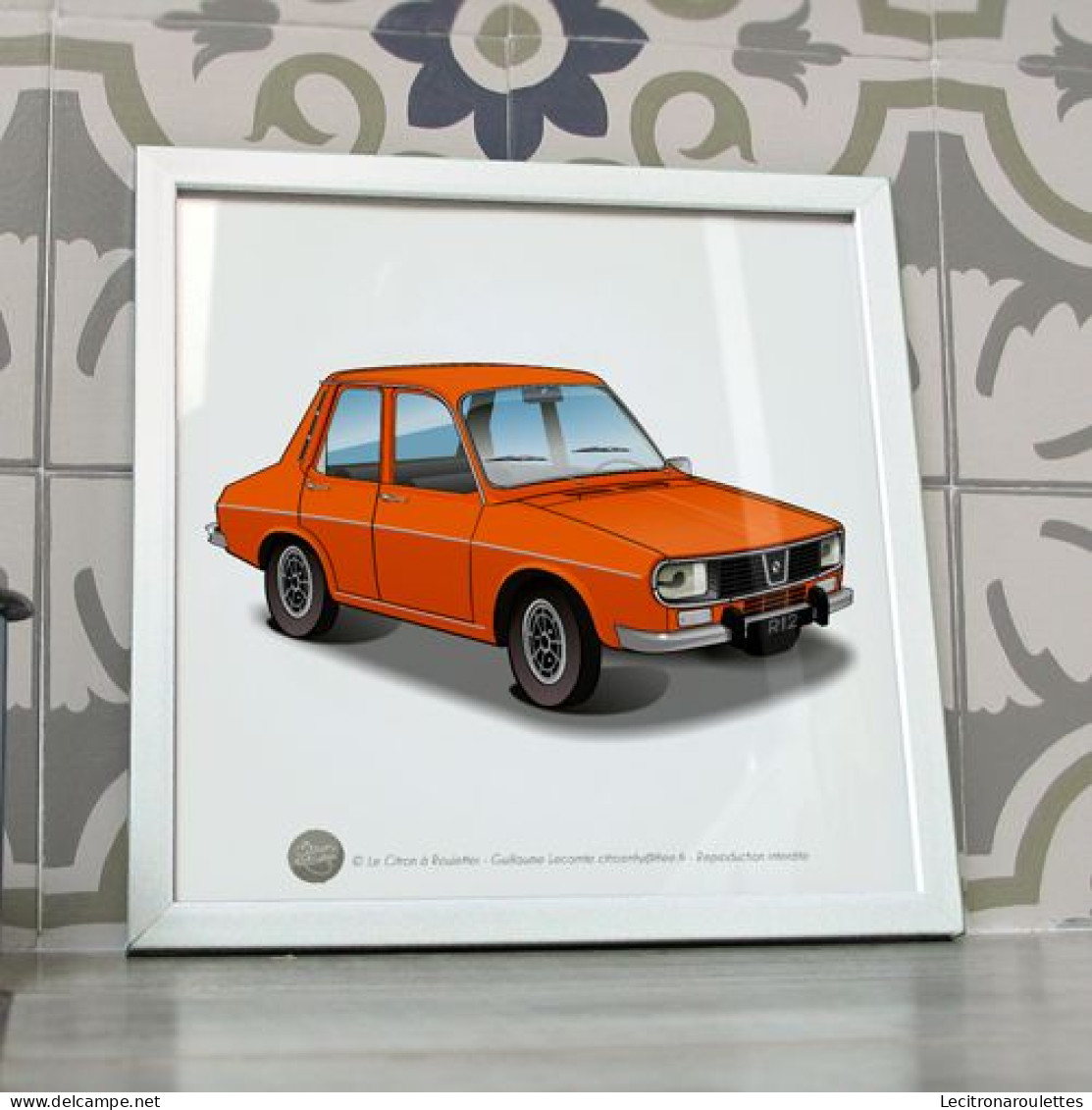 Poster Renault 12 R12 TS Orange - Voitures