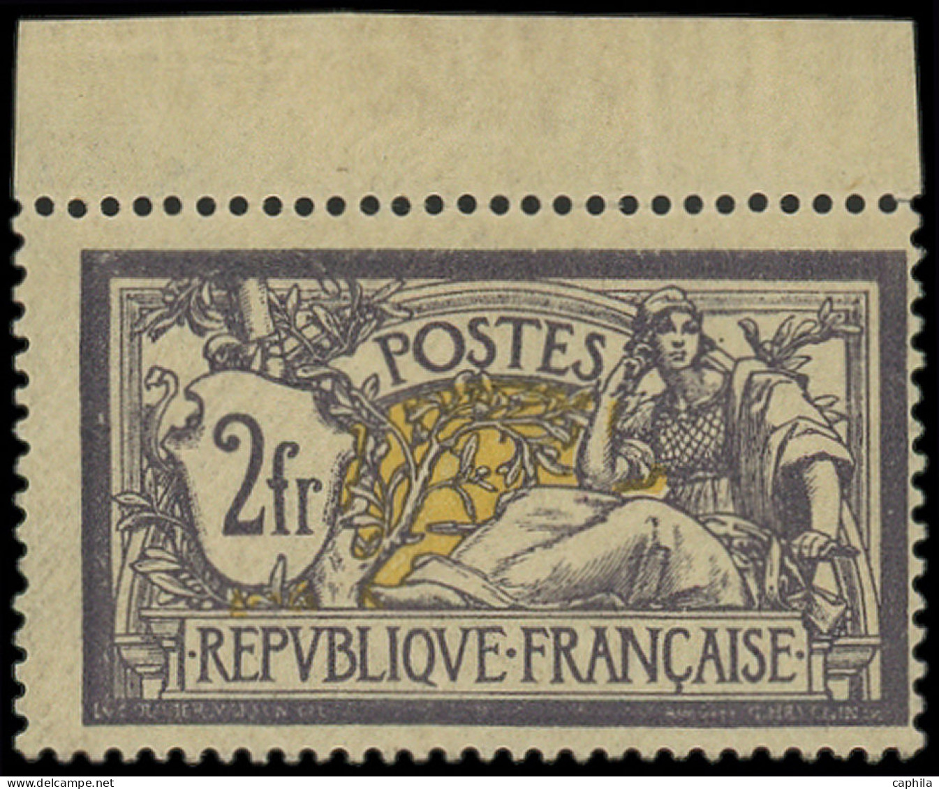 FRANCE Poste ** - 122b, Centrage Courant, Signé Scheller, Bdf: 2f. Violet Foncé Et Jaune - Cote: 3000 - Neufs