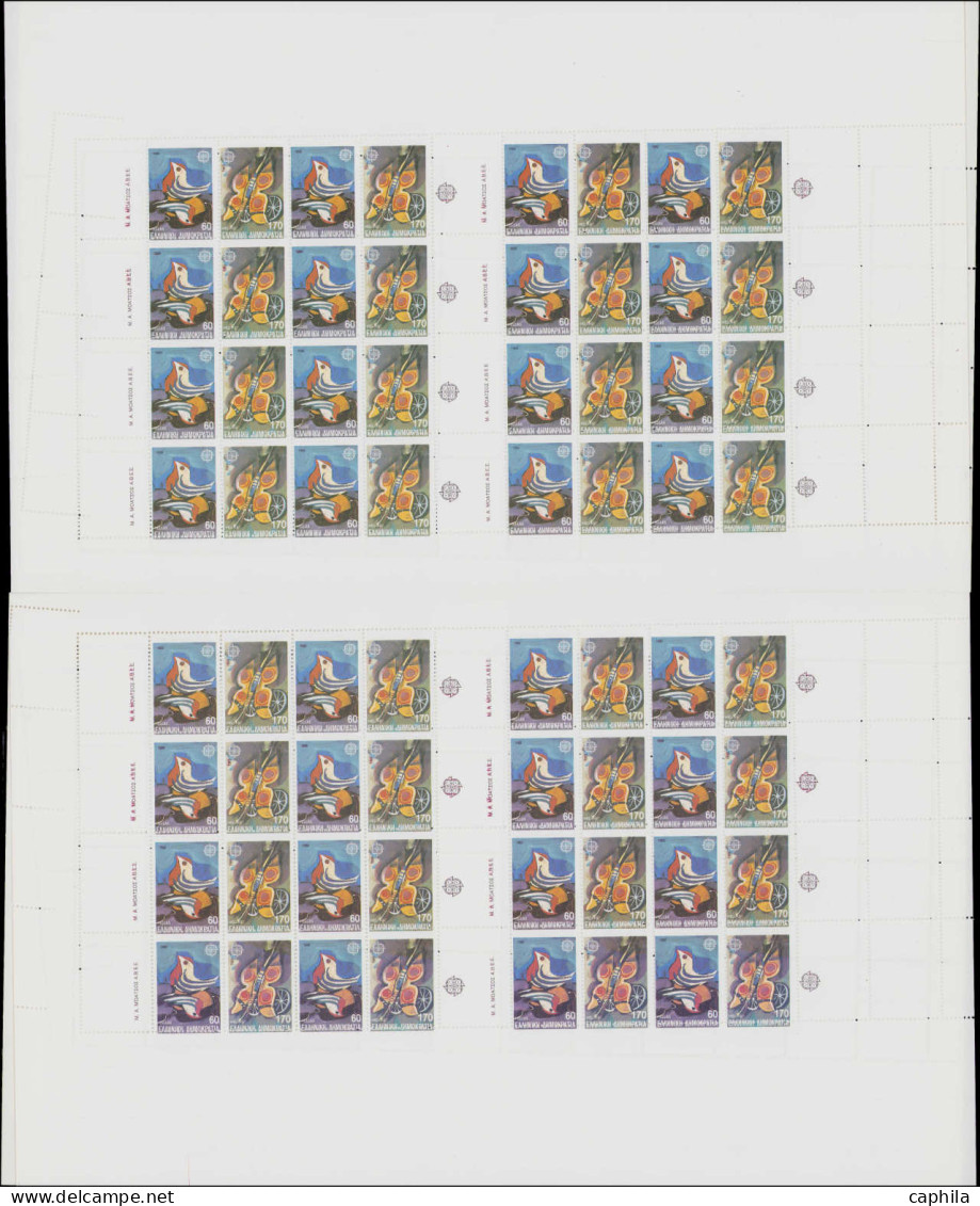 GRECE Poste ** - 1703/04, Feuilles De 32 Paires Avec Variété De Piquage: Europa 1989 - Unused Stamps