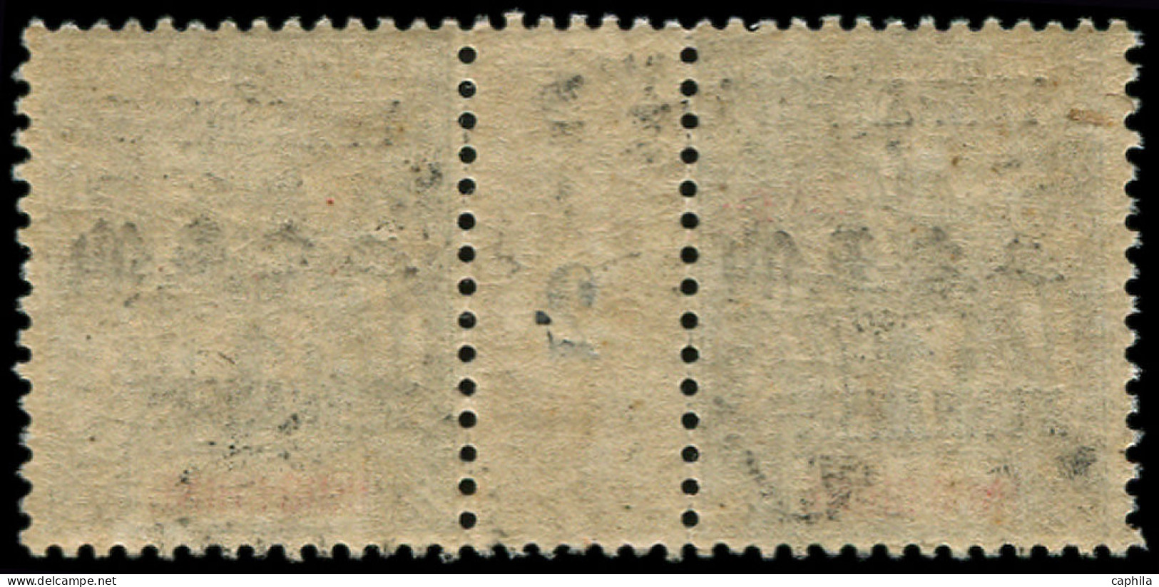 YUNNANFOU Poste ** - 1, Paire Millésime "2", Double Surcharge Française: 1c. Noir S. Azuré - Unused Stamps