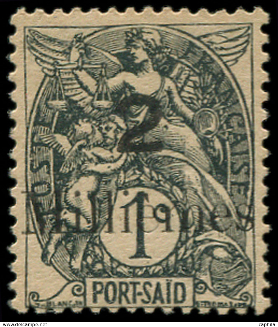 PORT-SAID Poste * - 61A, Erreur De Chiffre: 2m. S. 1c. Gris-noir - Cote: 110 - Unused Stamps