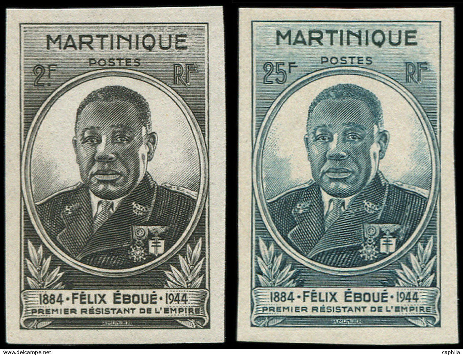 MARTINIQUE Poste ** - 218a/19a, Non Dentelés: Félix Eboué - Cote: +50 - Neufs