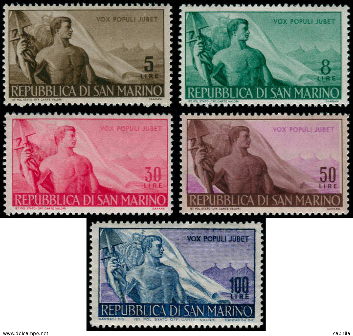 SAINT MARIN Poste ** - 314/18, Complet: Gloire Du Travail - Cote: 140 - Unused Stamps