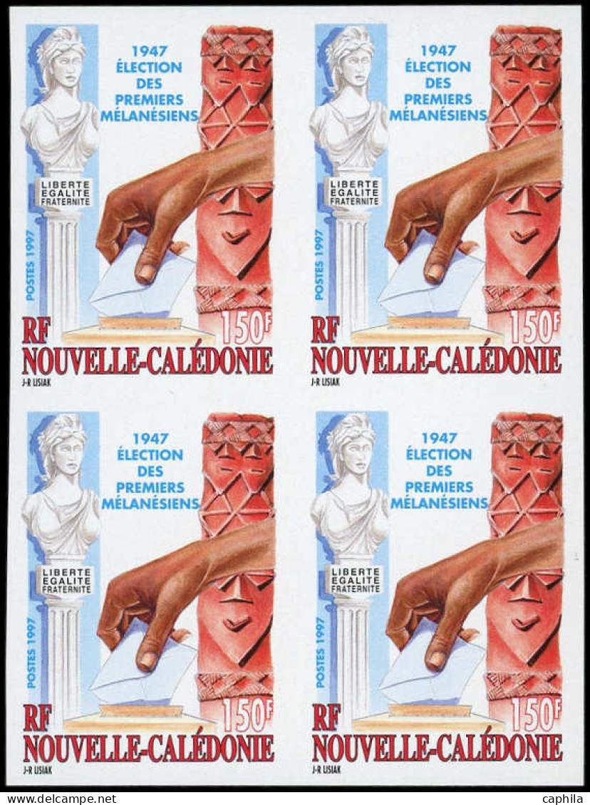 NOUVELLE-CALEDONIE Poste ** - 738, Bloc De 4 Non Dentelé: Election Des Premiers Mélanésiens (Maury) - Cote: 40 - Unused Stamps