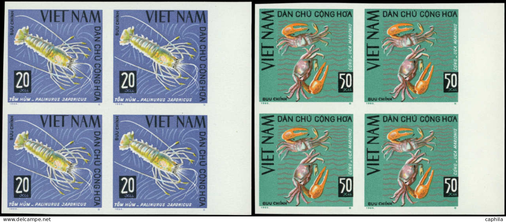 VIETNAM DU NORD Poste ** - 442/47, 6 Blocs De 4, Non Dentelés, Bdf: Crustacés - Cote: (140) - Vietnam