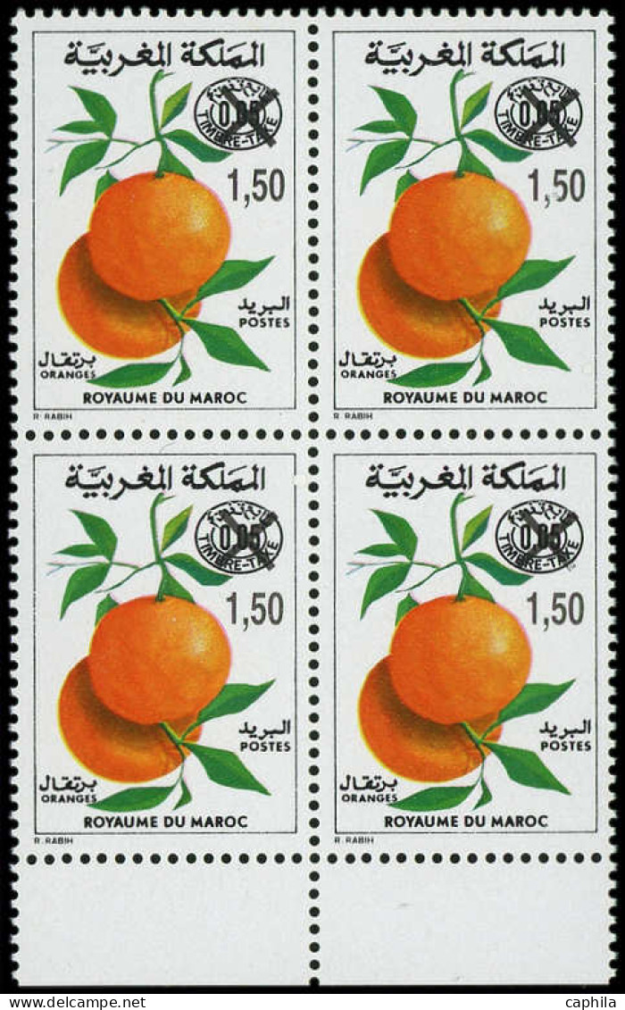 MAROC Taxe ** - 71A, Bloc De 4, Bord De Feuille: Oranges - Cote: 600 - Timbres-taxe