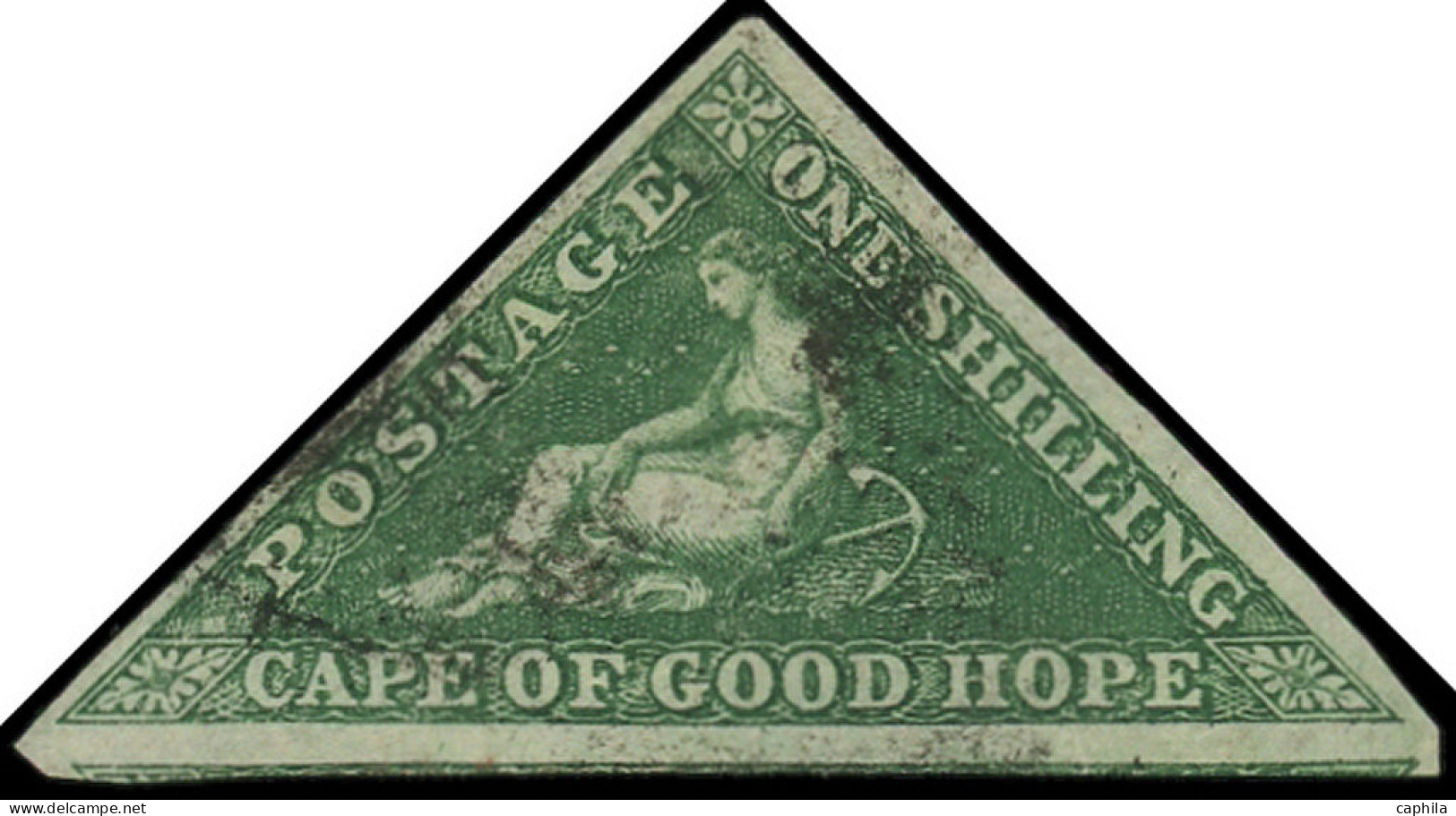 CAP DE BONNE ESPERANCE Poste O - 6, Belles Marges, Signé: 1s. Vert Foncé - Cote: 750 - Cape Of Good Hope (1853-1904)