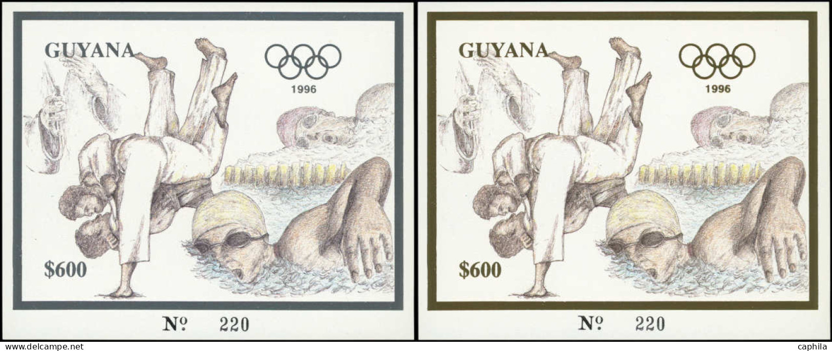 GUYANE BRITANNIQUE Blocs Feuillets ** - Michel 315/18 + 321/24, 8 Blocs Or Et Argent: J.O 1996 - Cote: 240 - Guyana (1966-...)