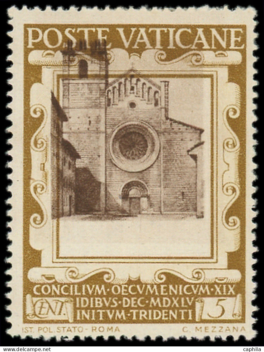 VATICAN Poste * - 128, Centre Très Déplacé Vers Le Haut: 5c. Bistre-olive - Unused Stamps