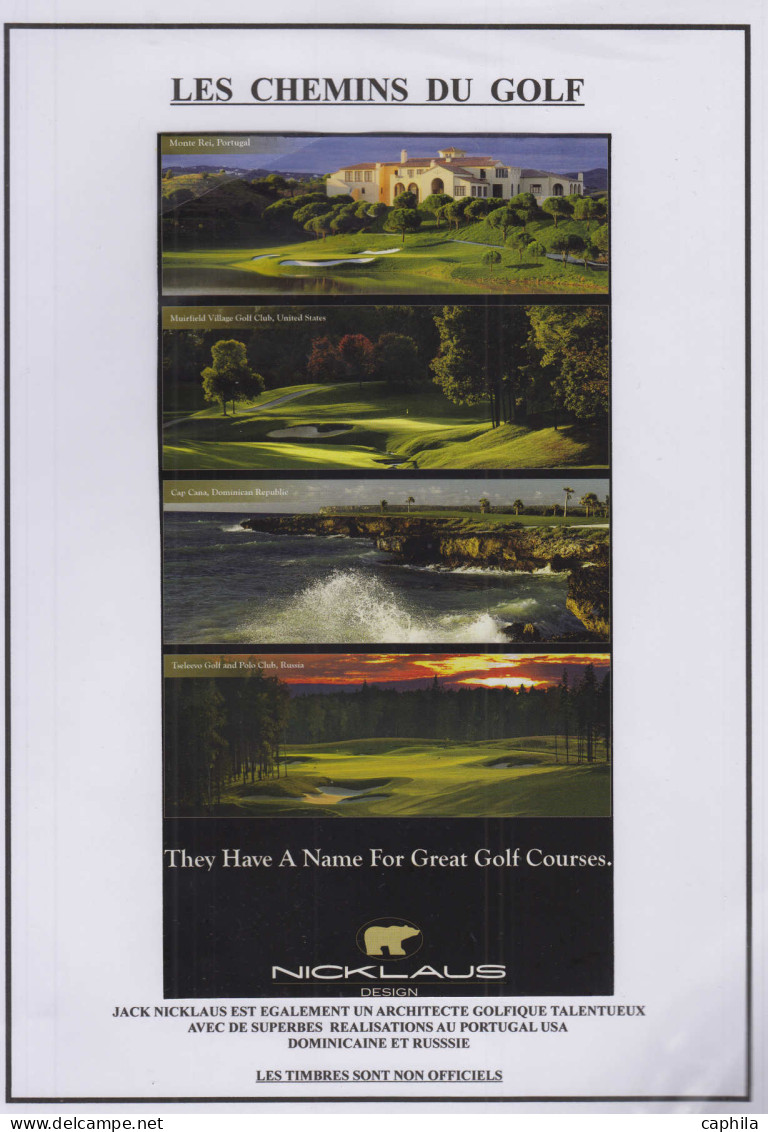 Golf Poste LOT - Collection en 3 volumes, dont timbres, blocs et documents