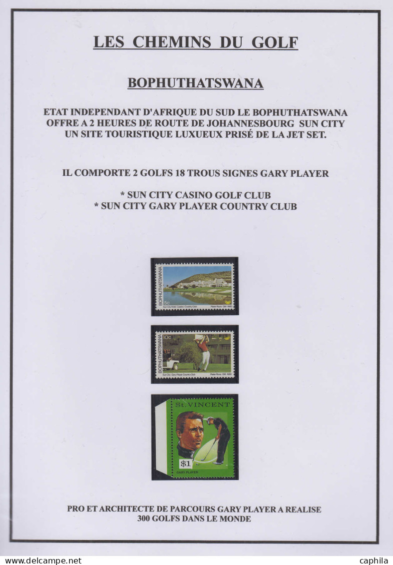 Golf Poste LOT - Collection en 3 volumes, dont timbres, blocs et documents