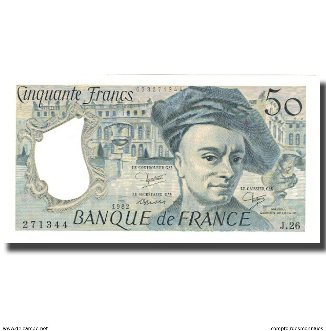 France, 50 Francs, Quentin De La Tour, 1982, 1982, SPL, Fayette:67.8, KM:152b - 50 F 1976-1992 ''Quentin De La Tour''