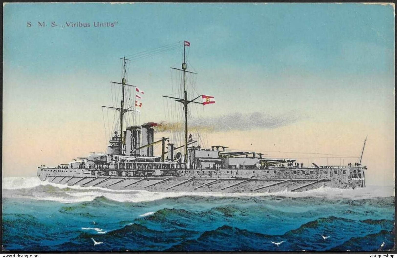 S.M.S.Viribus Unitis-----old Postcard - Guerra