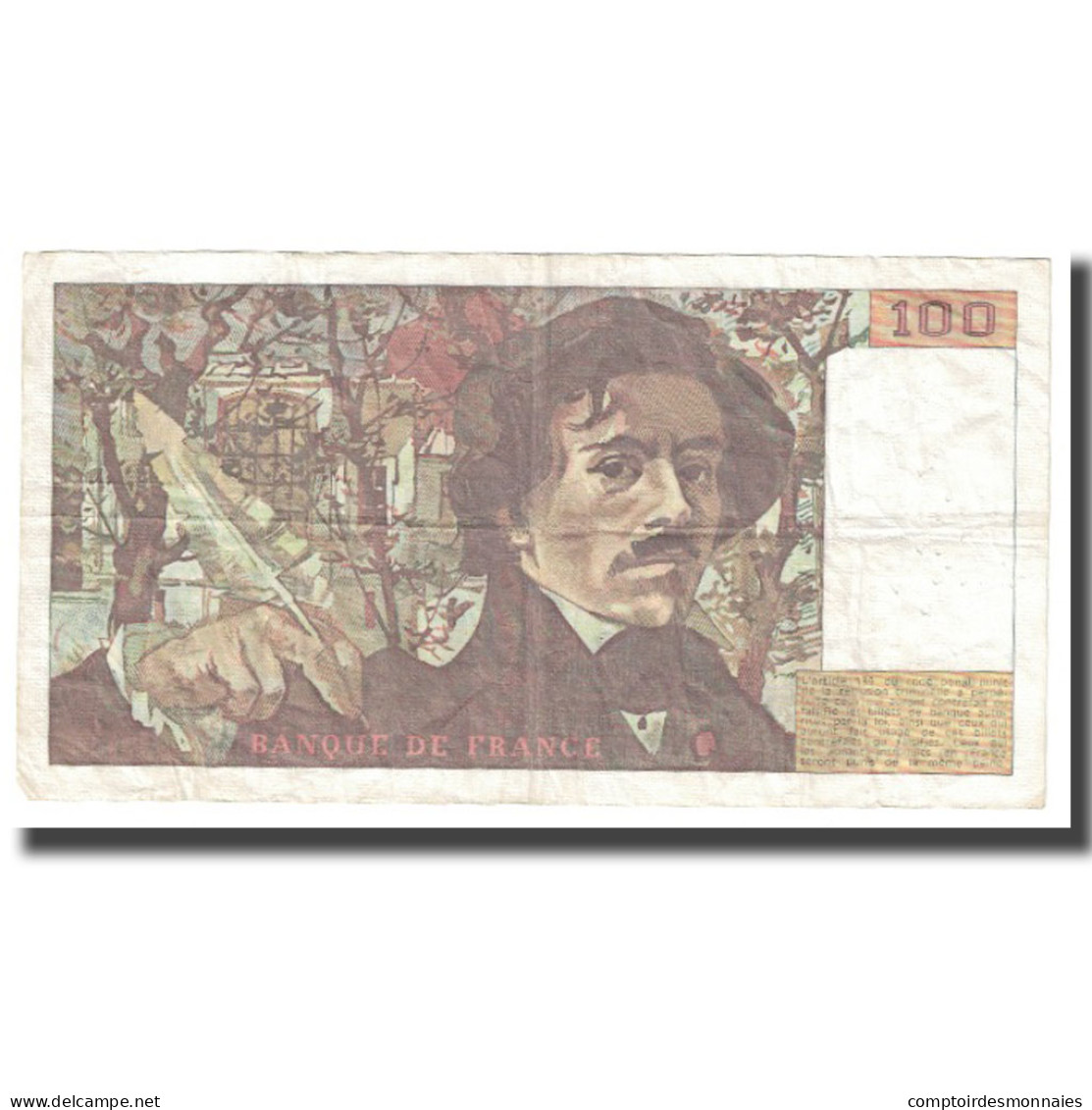 France, 100 Francs, Delacroix, 1979, TB, Fayette:69.02C, KM:154a - 100 F 1978-1995 ''Delacroix''