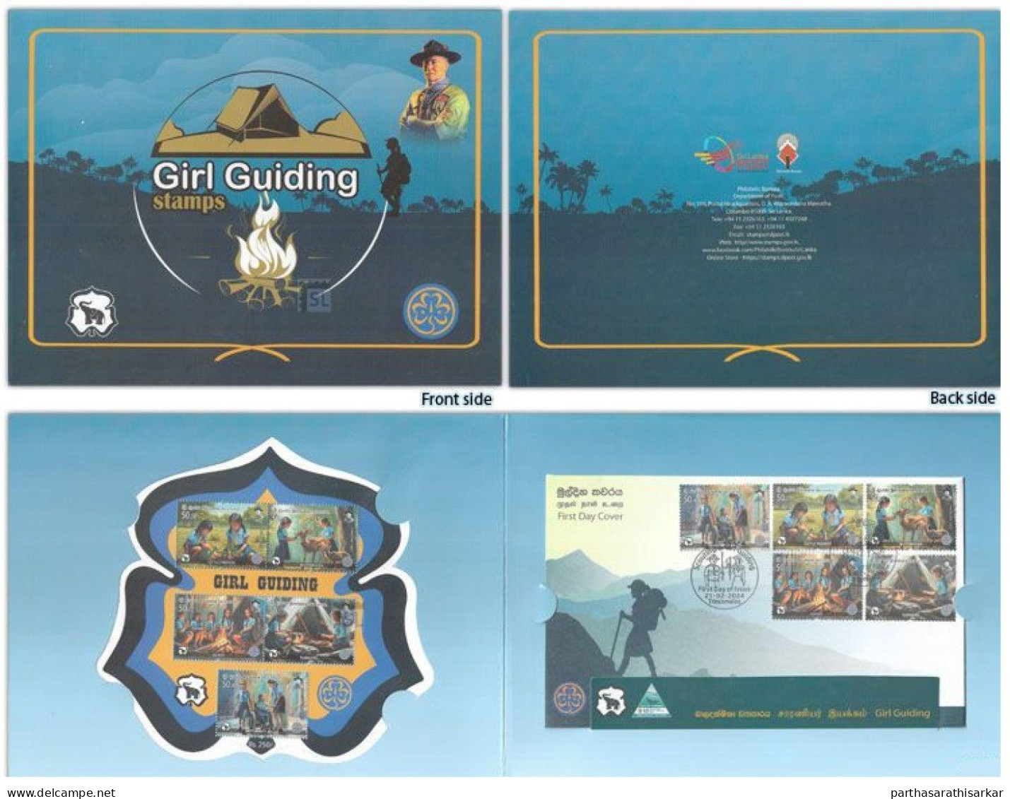 SRI LANKA 2024 SCOUTING GIRLS GUIDE SCOUTS PRESENTATION PACKS CONTAINS ODD SHAPE MINIATURE SHEET AND FDC RARE MNH - Sri Lanka (Ceilán) (1948-...)