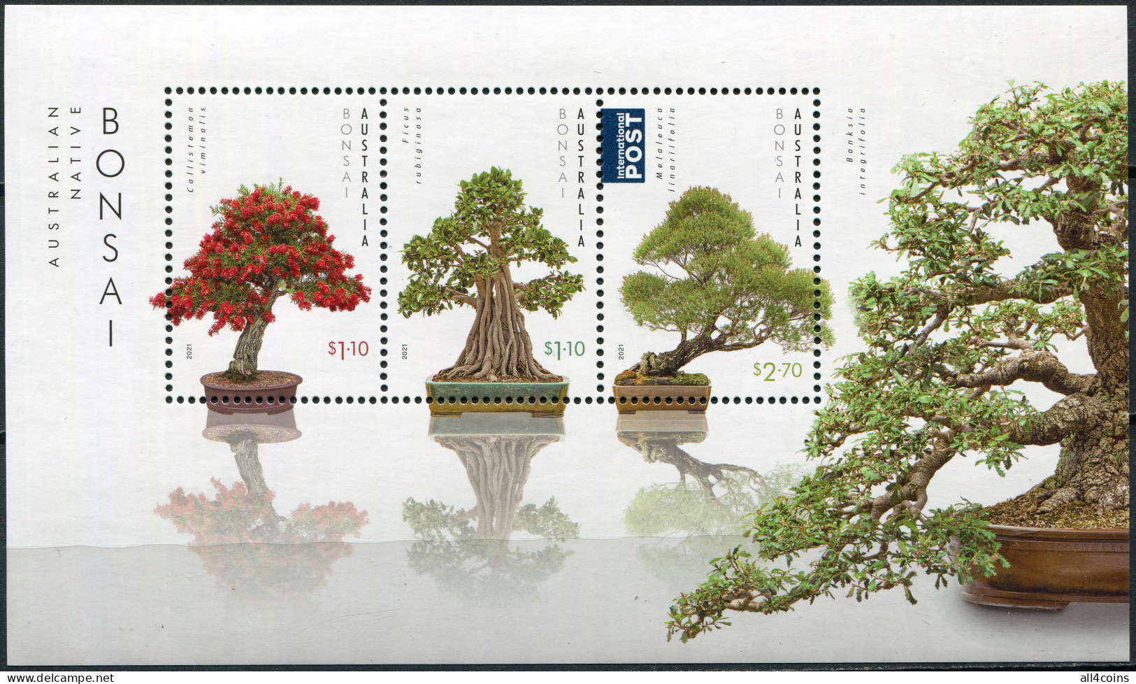 Australia 2021. Australian Bonsai Trees (MNH OG) Souvenir Sheet - Unused Stamps