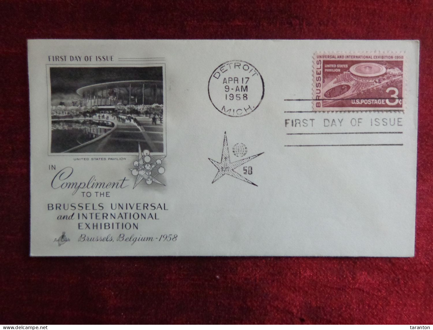 1958 - FDC - U.S.A., BRUSSELS UNIVERSAL AND INTERNATIONAL EXHIBITION - Collections (without Album)