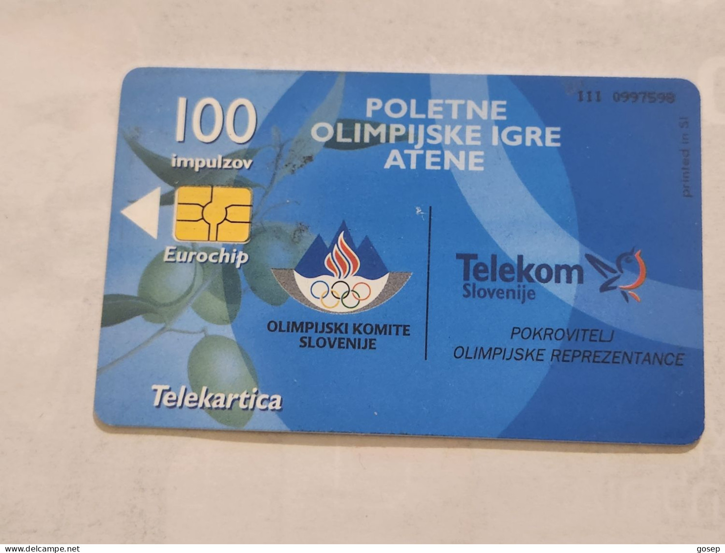 SLOVENIA-(SI-TLS-0575A)-Olimpijske Igre-(11)(100units)(111-0997598)(7/2004)(tirage-5.983)-used Card+1card,prepiad - Eslovenia