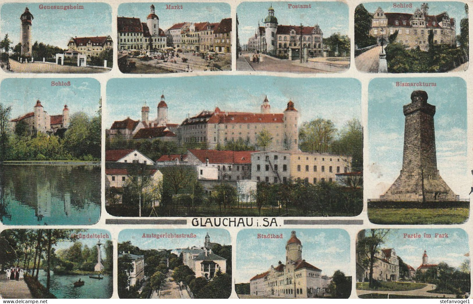 Glauchau Mehrbildkarte  Gel. 1915 - Glauchau