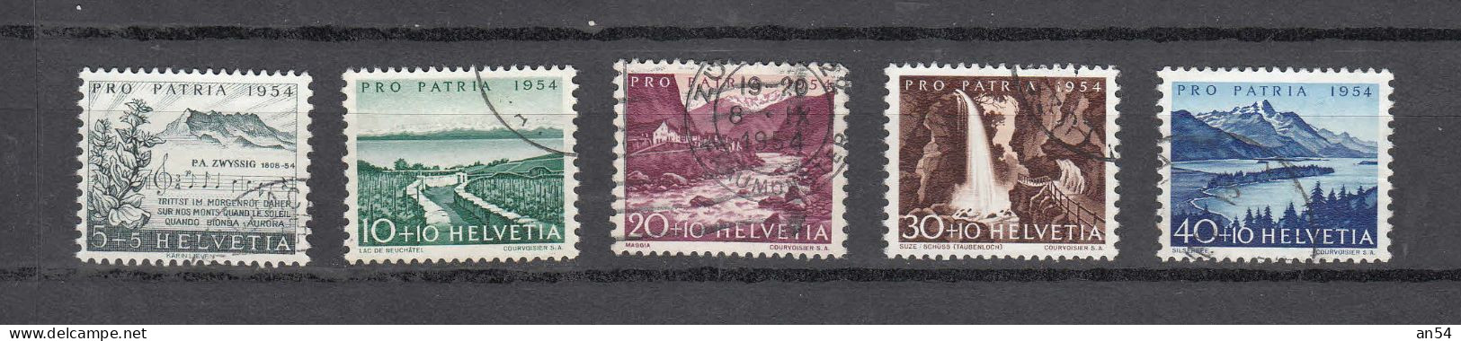 PP   1954  N° B66 à- B70    OBLITERES    COTE 40.00         CATALOGUE SBK - Gebraucht