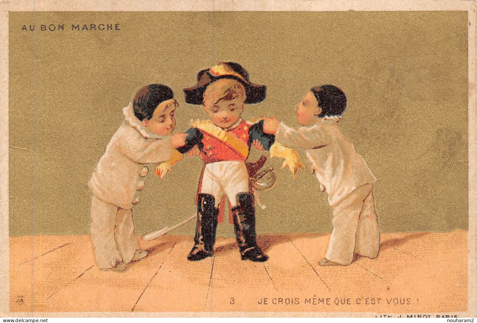 MA-2024-059 MAGASIN AU BON MARCHE PARIS. PIERROT JE CROIS MEME QUE C EST VOUS DORE - Au Bon Marché