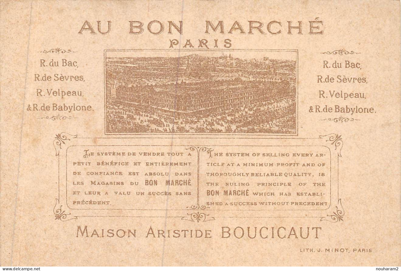 MA-2024-059 MAGASIN AU BON MARCHE PARIS. PIERROT JE CROIS MEME QUE C EST VOUS DORE - Au Bon Marché