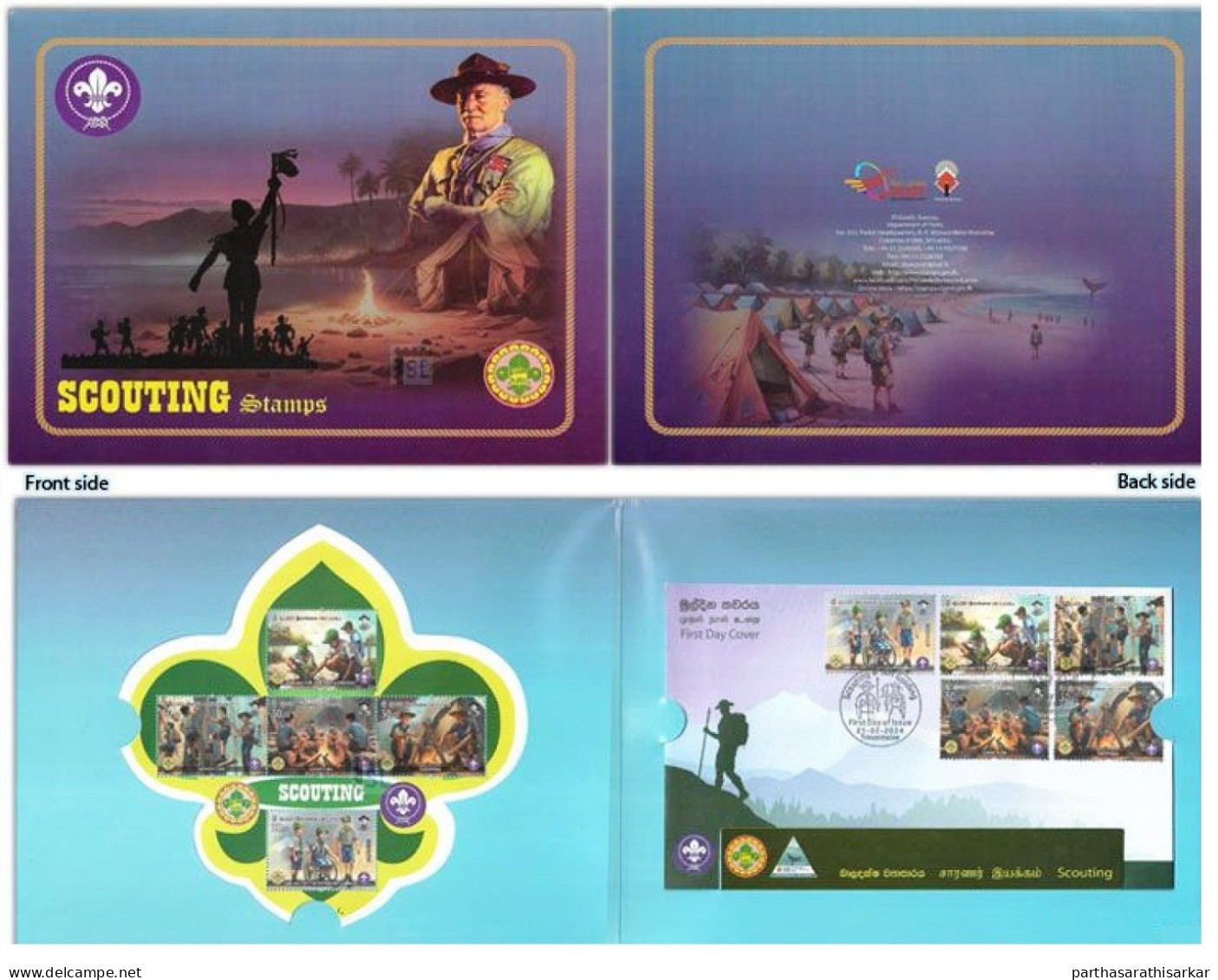 SRI LANKA 2024 SCOUTING GIRLS GUIDE SCOUTS PRESENTATION PACKS CONTAINS ODD SHAPE MINIATURE SHEET AND FDC RARE MNH - Ungebraucht