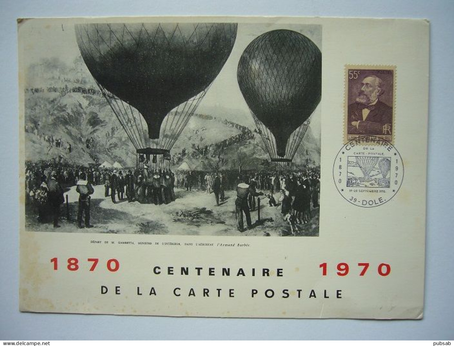 Avion / Airplane / Balloon / L'aérostat L'Armané Barbès / Départ De Gambetta, Ministre De L'intérieur Français - Globos