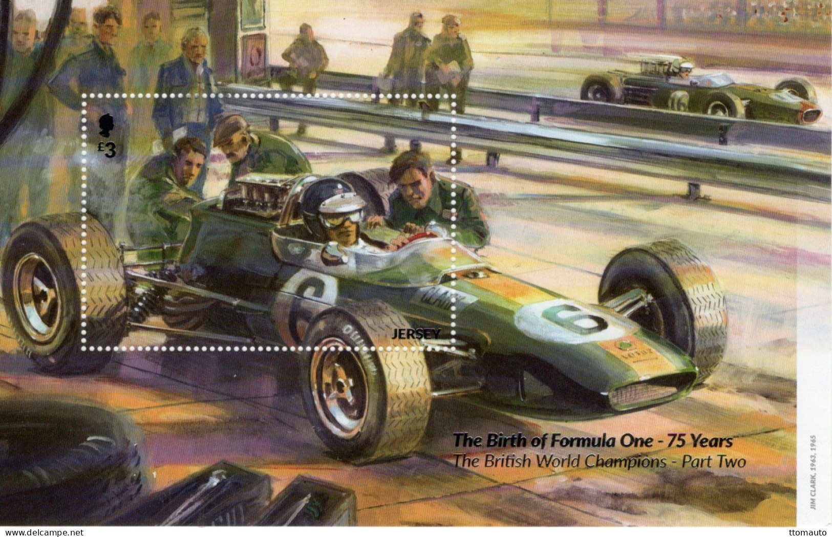 Jersey - The Birth Of Formula 1 -  British World Champions - Jim Clark (Lotus 43) -  1v Sheet Neuf/Mint/MNH - Automobile