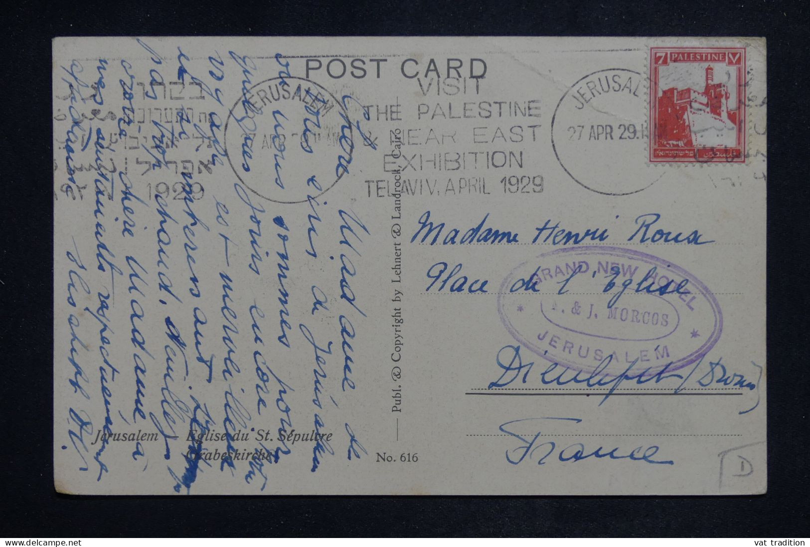 PALESTINE -  Carte Postale De Jérusalem Pour La France En 1929 - L 151530 - Palestina