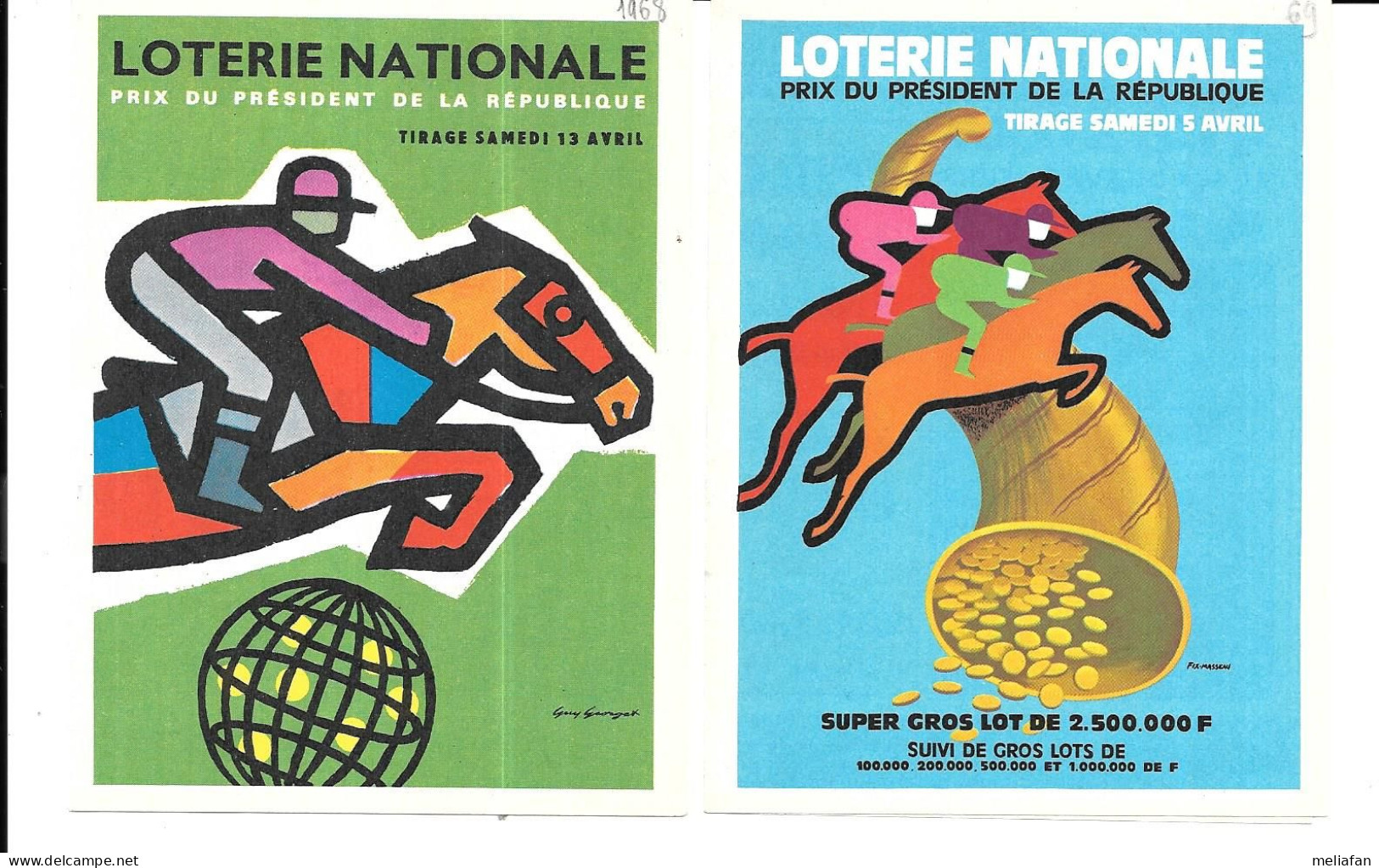 KB1800 - DEPLIANTS LOTERIE NATIONALE - PRIX DU PRESIDENT DE LA REPUBLIQUE - TIERCE - PMU - Lottery Tickets